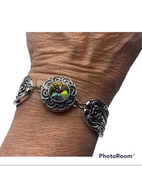 Vintage Style Snap Jewelry Spoon Bracelet w/ multicolored round snap! NWT